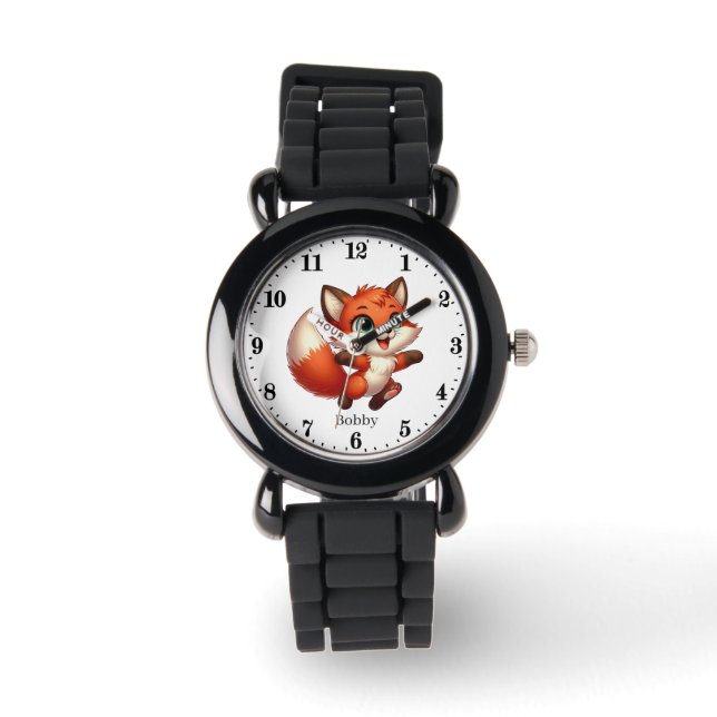 Cool boy fox add name watch (Front)