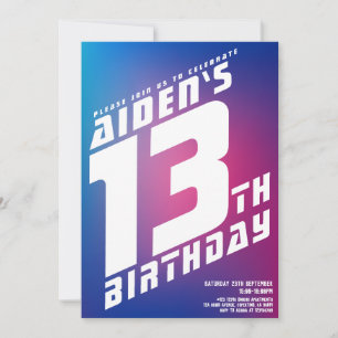 Cool boy's birthday party invitations