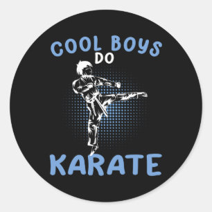 Cool Boys Do Karate Karateka Asian Martial Arts Classic Round Sticker