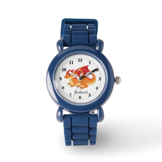 cool boys dragon lovers add name watch (Front)