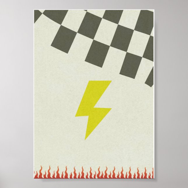 Cool Boys Flames Lightning Poster (Front)