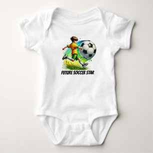 Cool boys future Soccer star customisable Baby Bodysuit
