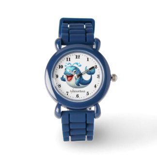 Cool boys kids whale add name watch