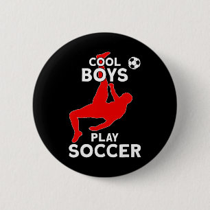 Cool Boys Play Soccer 6 Cm Round Badge