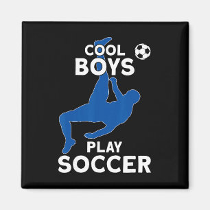 Cool Boys Play Soccer  Magnet