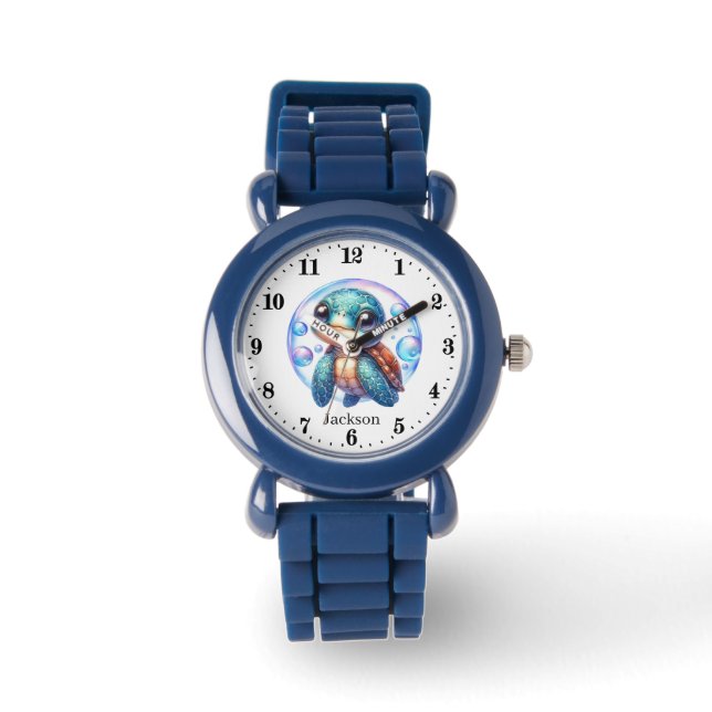 Cool boys sea turtle add name watch (Front)