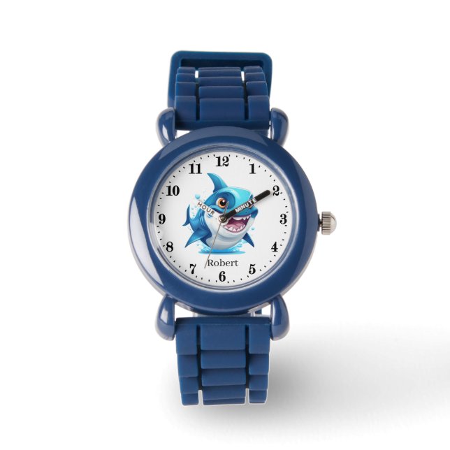 Cool boys shark add name  watch (Front)