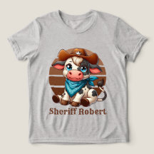 Cool boys sheriff add text cow