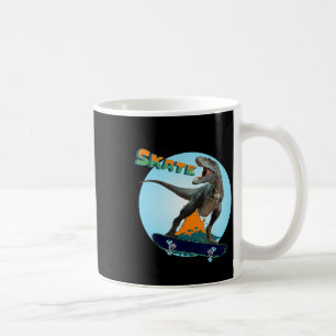 Cool Boys Skateboarding T Rex Dinosaur Skateboard Coffee Mug