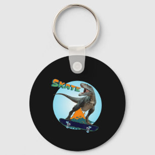 Cool Boys Skateboarding T Rex Dinosaur Skateboard  Key Ring