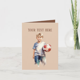 Cool boys soccer sports add text card