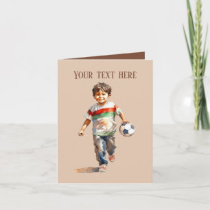 Cool boys soccer sports add text  card