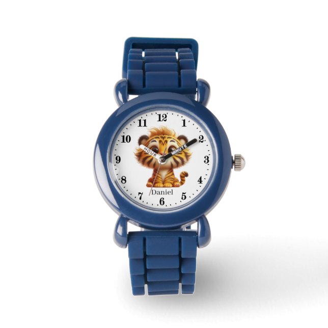 Cool boys tiger add name  watch (Front)