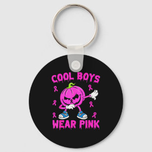 Cool Boys Wear Nk Breast Cancer Pumpkin Halloween  Key Ring