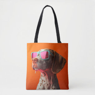 Cool Bracco italiano dog with sunglasses Tote Bag