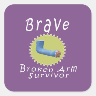 Cool Brave Broken Arm Survivor Gift for Boys Square Sticker
