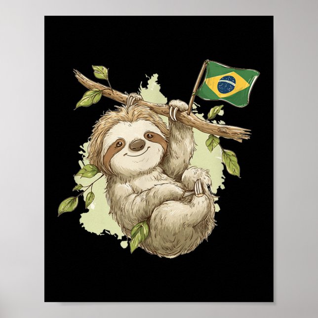 Cool Brazilian Sloth Costume For Boys And Girls  Poster (Front)