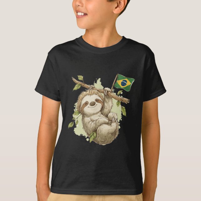 Cool Brazilian Sloth Costume For Boys And Girls  T-Shirt (Front)