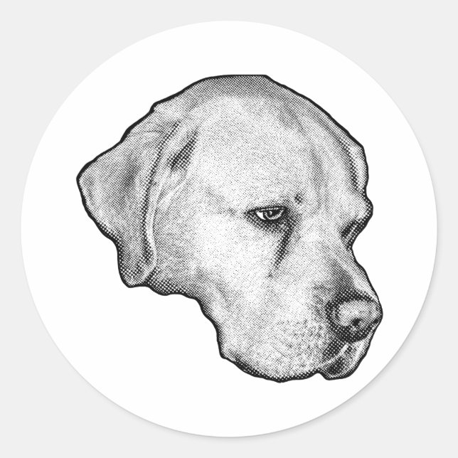 Cool breath outline classic round sticker (Front)