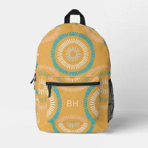 Cool Bright Colourful Monogram Initials Printed Backpack