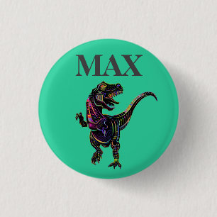 Cool Briliant Awesome Perfect Colourful Dinosaur 3 Cm Round Badge