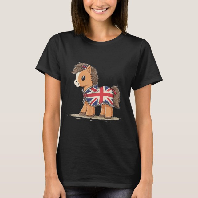 Cool British Horse Costume For Ny Lovers  T-Shirt (Front)