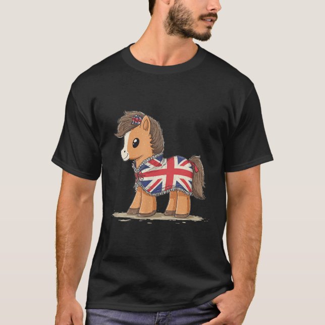 Cool British Horse Costume For Ny Lovers  T-Shirt (Front)