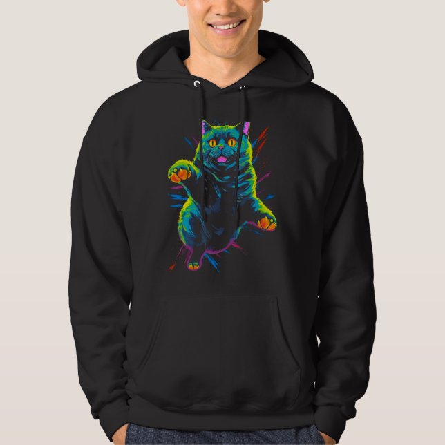 Cool British Shorthair Cat Hoodie (Front)