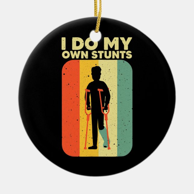 Cool Broken Leg Design For Men Women Broken Leg Ceramic Ornament (Front)