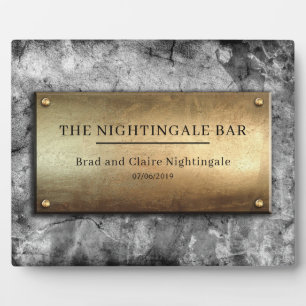 Cool Bronze Grey Concrete Custom Memorial Plaque