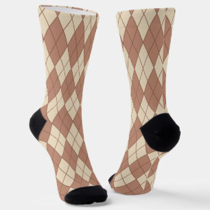 Cool Brown Argyle Pattern Socks