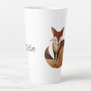 Cool Brown Cream Orange Fox Latte Mug