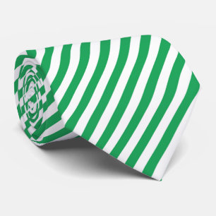Cool brown green stripe pattern neck tie