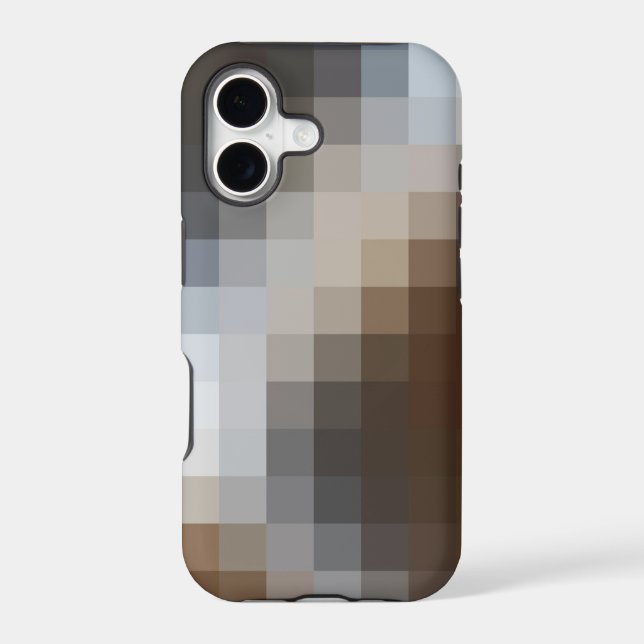 Cool Brown & Grey Mosaic Pattern iphone 11 Case (Back)