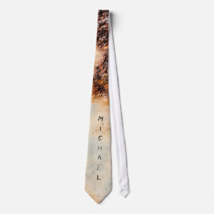 Cool brown rusty metal texture Custom name Tie