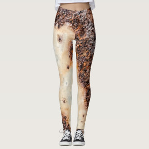 Cool brown rusty metal texture leggings