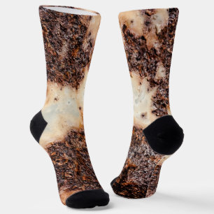 Cool brown rusty metal texture socks