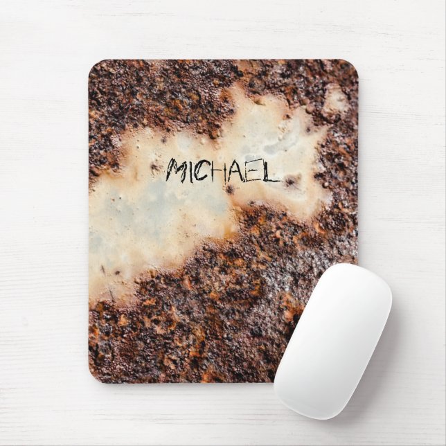 Cool brown rusty metal texture Your Custom name Mouse Pad (With Mouse)