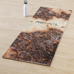 Cool brown rusty metal texture Your name Yoga Mat