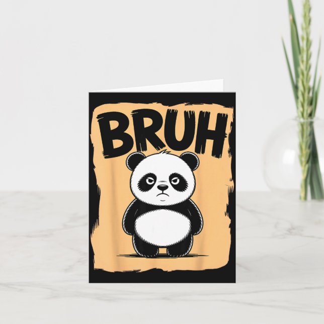 Cool Bruh Panda Men Women Kids Teens Funny Bruh Pa Card (Front)