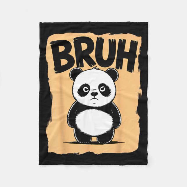 Cool Bruh Panda Men Women Kids Teens Funny Bruh Pa Fleece Blanket (Front)