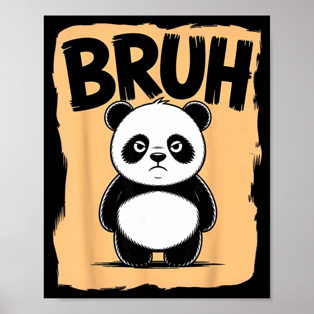 Cool Bruh Panda Men Women Kids Teens Funny Bruh Pa Poster (Front)