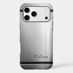 Cool Brush Metal Stainless Steel Look with Name