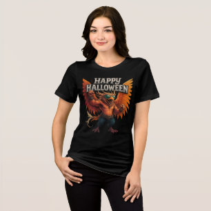 Cool Buff Bird Happy Halloween Design Tri-Blend Shirt