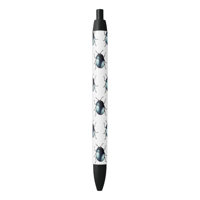 cool bug beetle pattern black ink pen (Front Vertical)