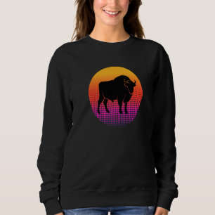 Cool Bull Cattle Animal Silhouette Farm Animal at Sweatshirt