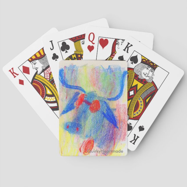 Cool Bull Chalk Drawing Playing Cards (Back)