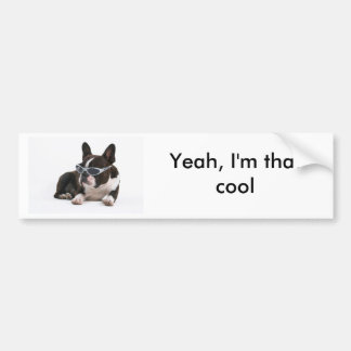 Cool Bulldog Bumper Sticker - White