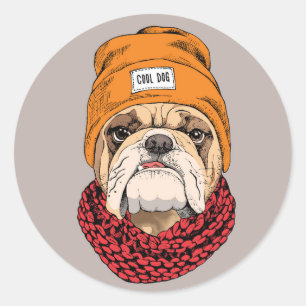Cool Bulldog Classic Round Sticker