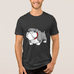 Cool Bulldog Illustration Tri-Blend Shirt